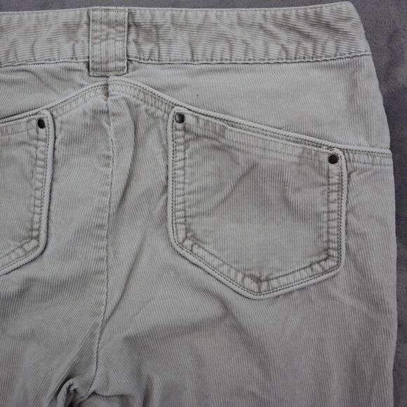 London Pants Womens 6 Gray Chino Bootcut Stretch Corduroy Flat Front Button Zip - Picture 8 of 16